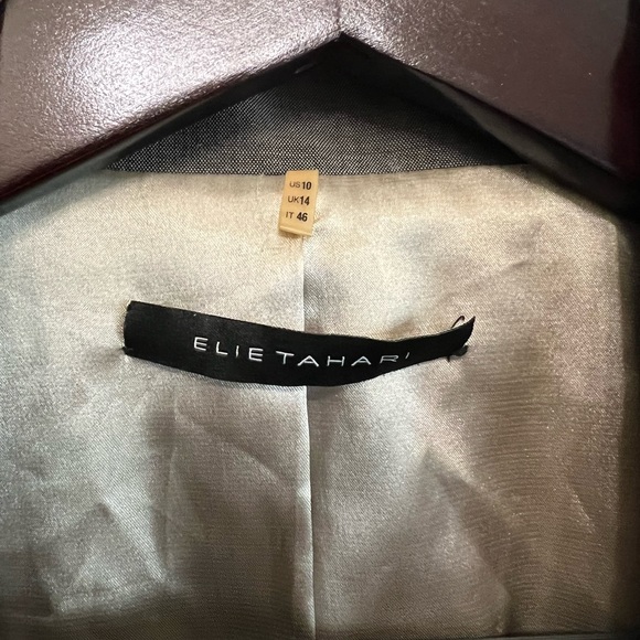 Ellie Tahari Tan Blazer MSRP ~350 Size US 10 / IT 46 - Picture 4 of 4
